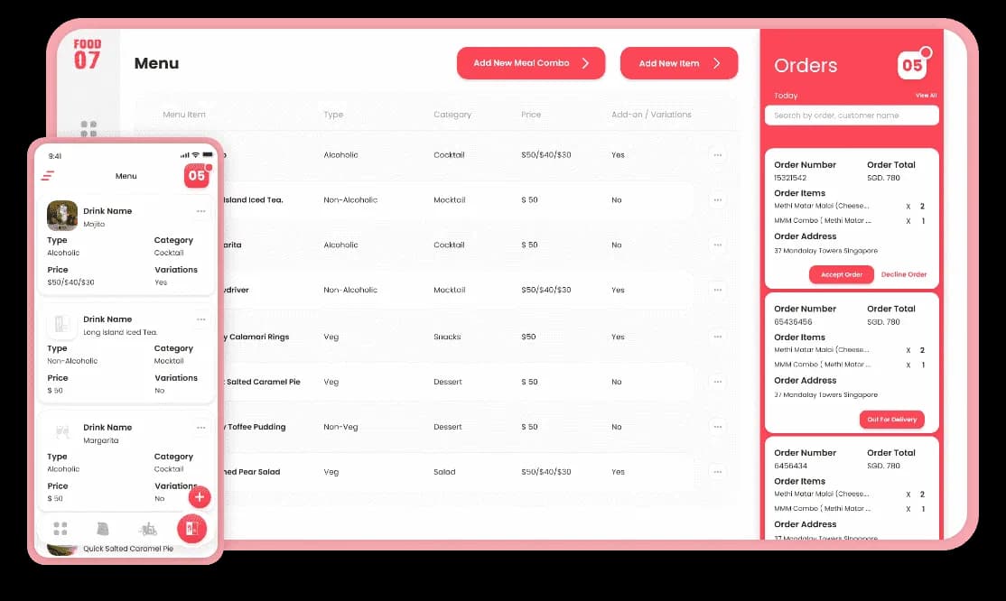 Food07 — product screen